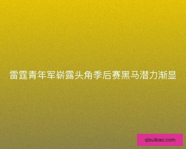 雷霆青年军崭露头角季后赛黑马潜力渐显