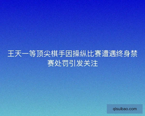 王天一等顶尖棋手因操纵比赛遭遇终身禁赛处罚引发关注